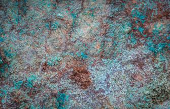 copper ore embedded in granite in arizona