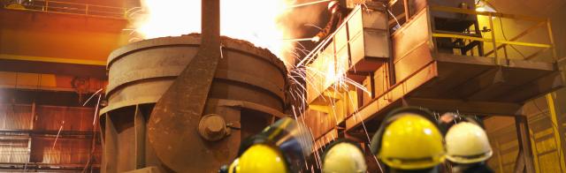 Workers in front of Blast Furnace