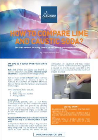How to compare Lime (AquaCalco M50) and Caustic Soda - white paper by Jurgen Vanden Bon